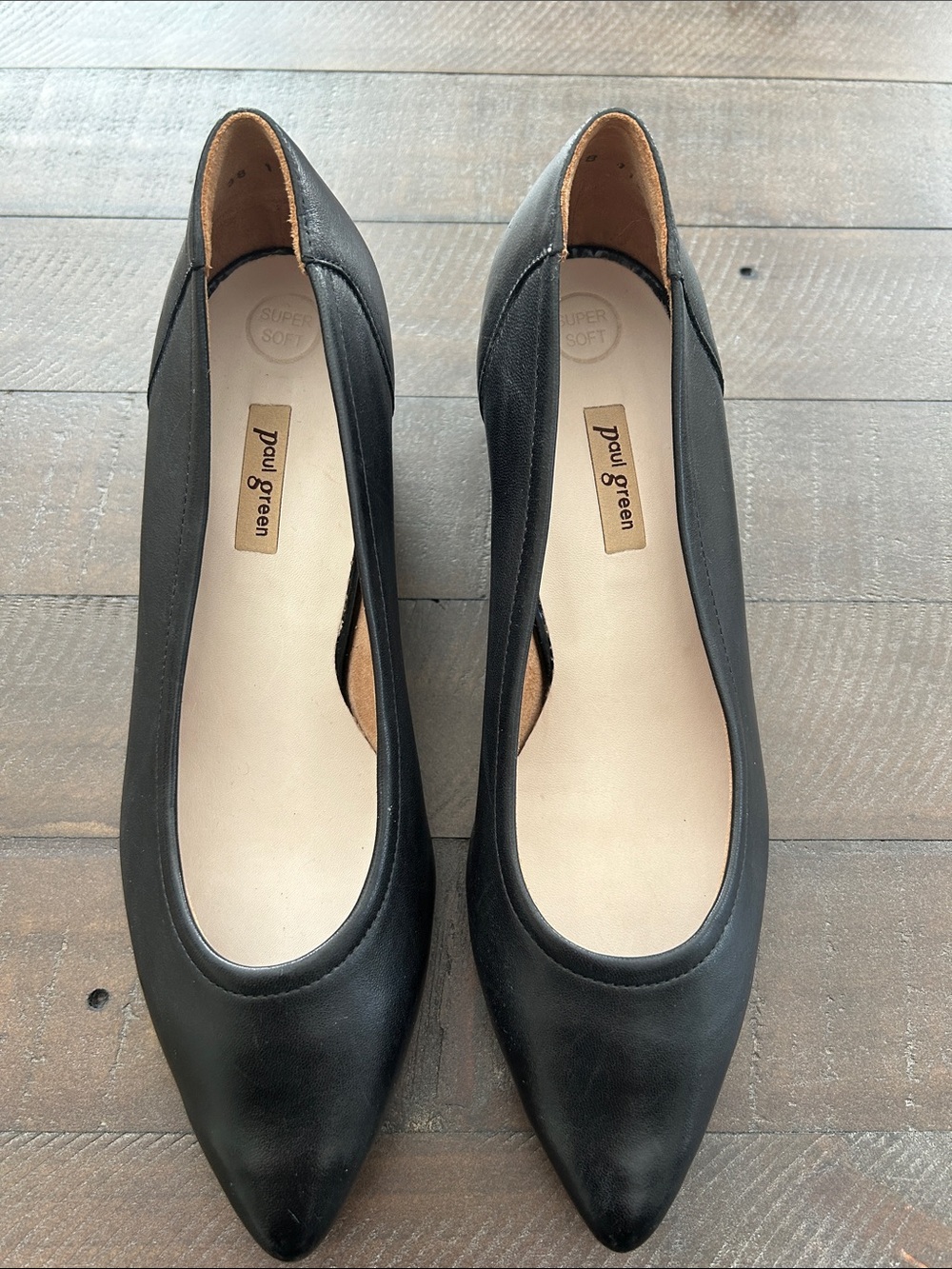 Paul Green Black Pointed-Toe Heels